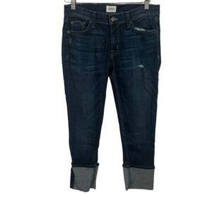 Hudson Muse Cropped Cuffed Blue Denim Capri Jeans Size 28